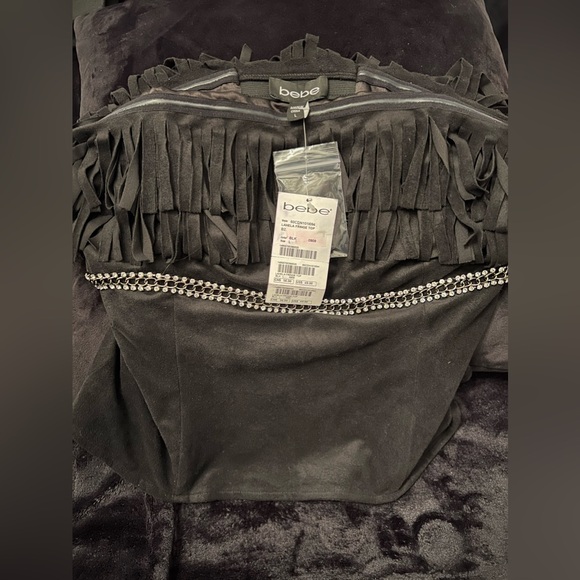 BEBE Lahela Fringe Top & Lahela Fringe Skirt Set NWT - Picture 8 of 10